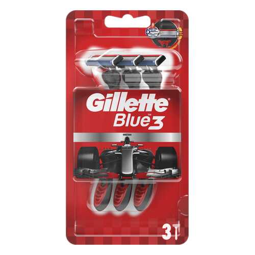 Бритвы одноразовые GILLETTE BLUE 3 Red 3 шт в Улыбка Радуги