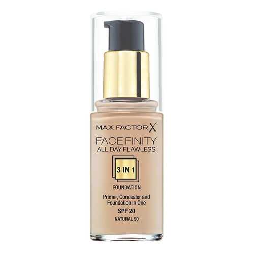 Тональный крем Max Factor Face Finity All Day Flawless 3-in-1 тон 50 Natural 30 мл в Улыбка Радуги