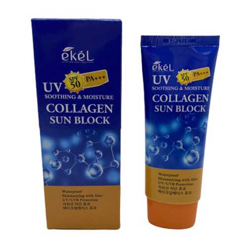 Крем для лица солнцезащитный Ekel UV collagen ampule sun block с коллагеном 70 мл в Улыбка Радуги