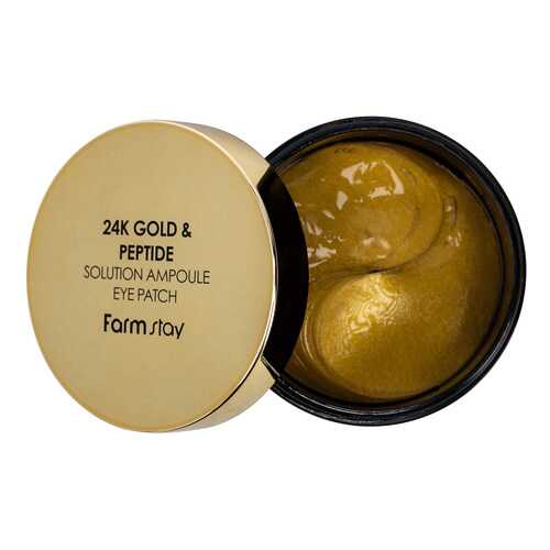 Патчи для глаз Farm Stay 24K Gold & Peptide Solution Ampoule Eye Patch 90 г в Улыбка Радуги