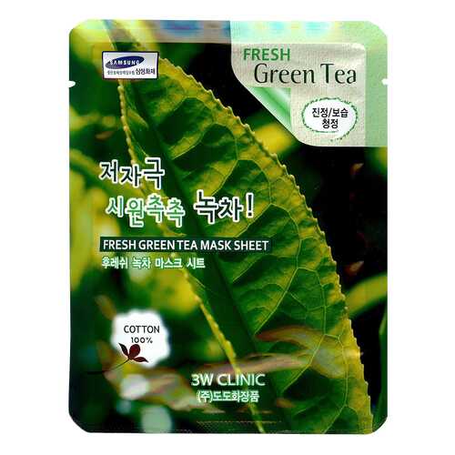 Маска для лица 3W Clinic Fresh Green Tea Mask Sheet 23 мл в Улыбка Радуги