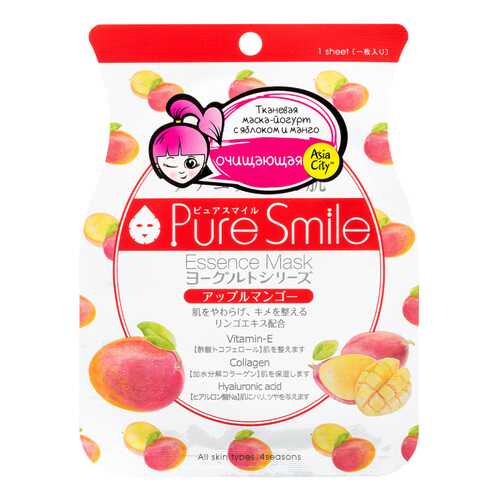 Маска для лица Sun Smile Yougurt с яблоком и манго в Улыбка Радуги