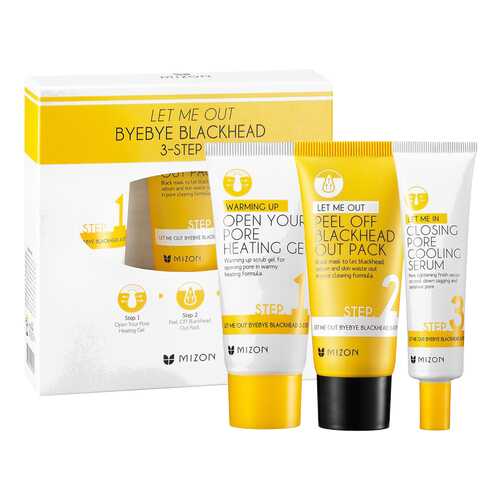 Трехфазный комплекс MIZON Let Me Out ByeBye Black Head 3-Step Kit в Улыбка Радуги